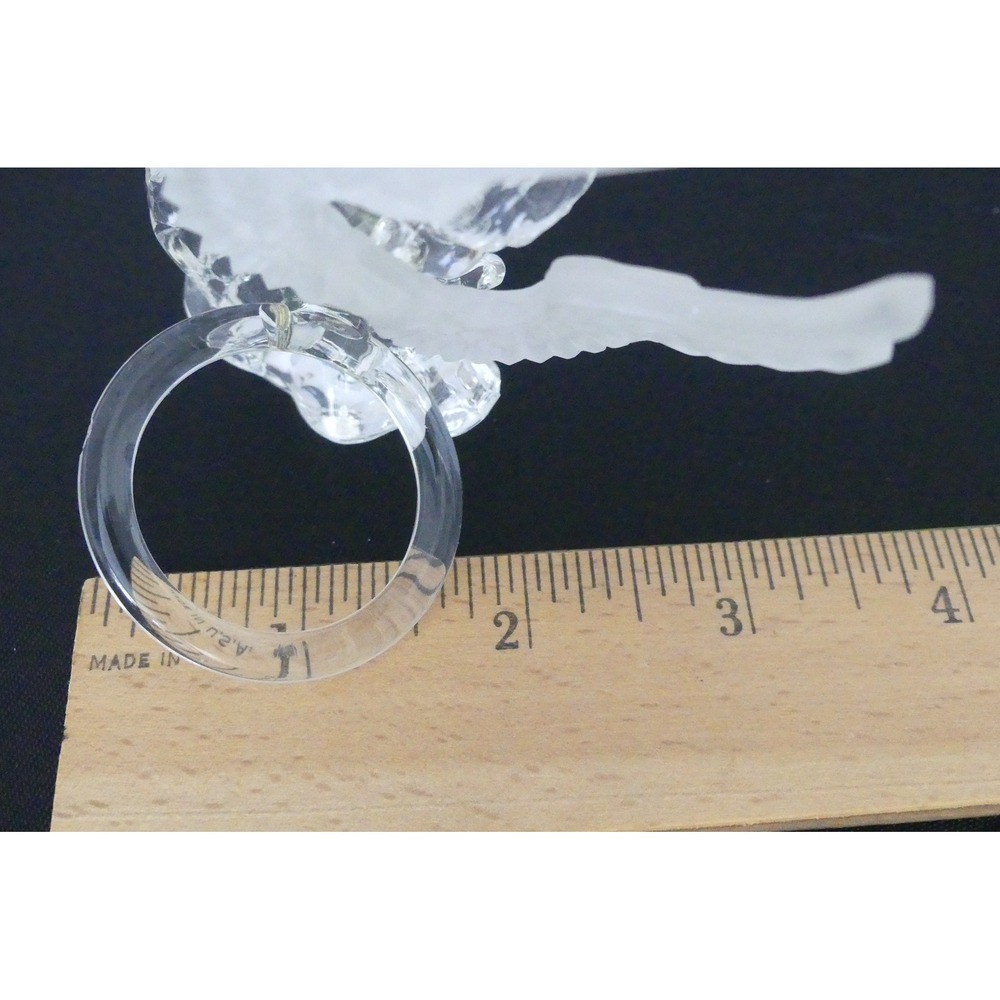 Set of 4 Vintage Clear Acrylic Angel Napkin Rings Frosted Wings Musical Cherubs - Picture 7 of 7
